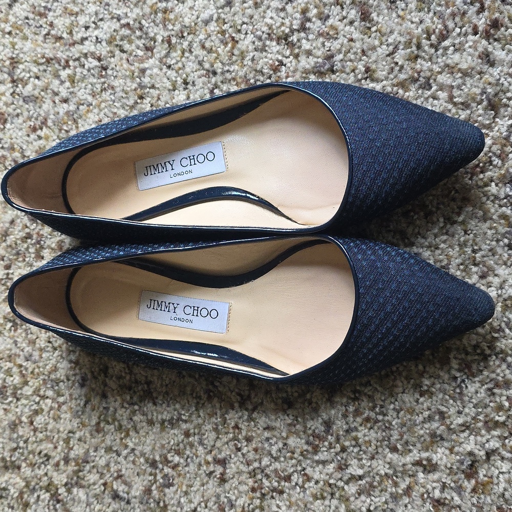 Jimmy Choo Size Eu 36 Navy Blue Flats